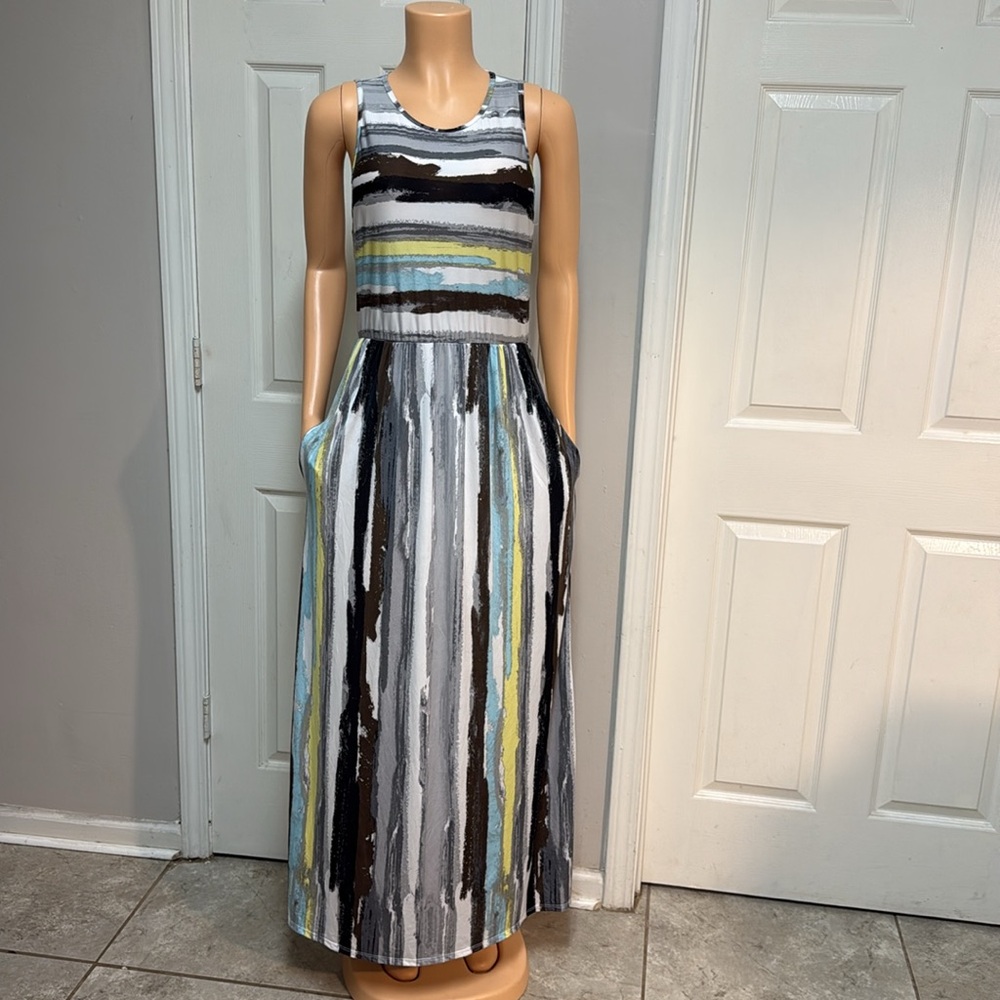 Loges Multicolor Patterned Fabric Mixi Dress - image 1